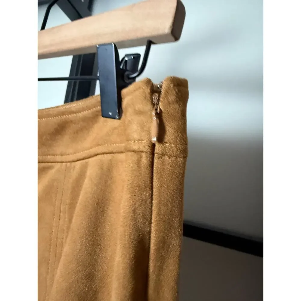 Loft Faux Suede Seamed Skirt Size 6